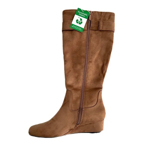 IMPO GENIA Women's Wide Calf Memory Foam Wedge Boots - Picture 5 of 9